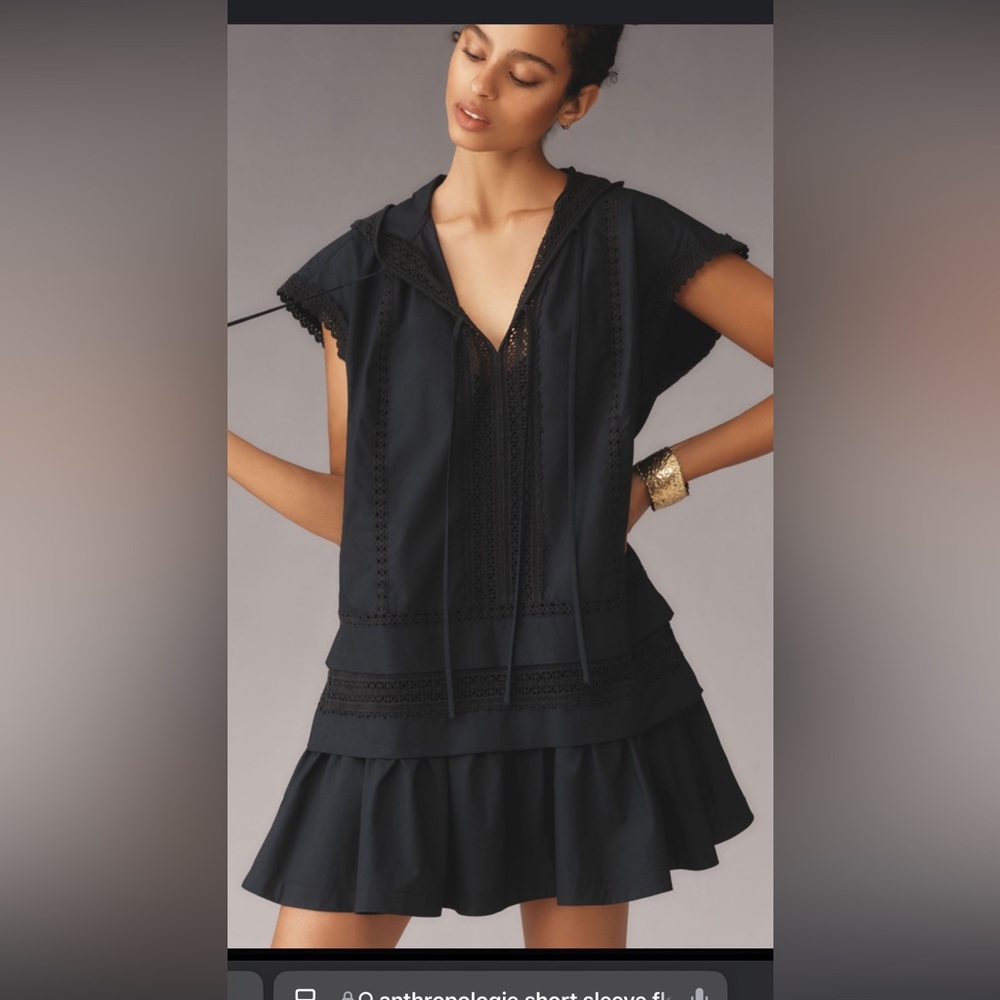 Anthropologie short sleeve hoodie dress